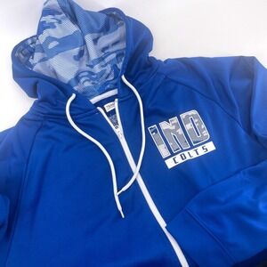 Indianapolis Colts Zubaz NFL‎ Team Apparel Full Zip Hoodie Jacket Mens L